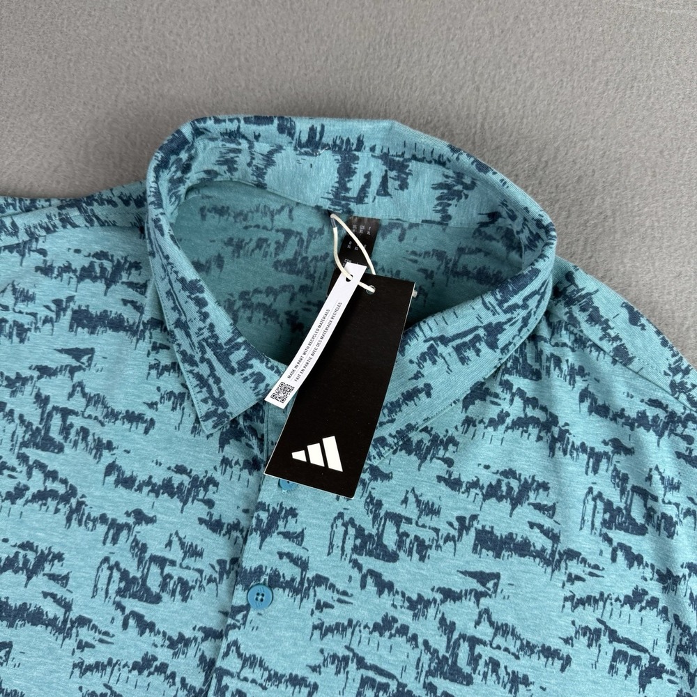 Adidas Go To PRT Polo Shirt Mens XL Arcfus Blue Golf Performance‎ Stretch NWT - Picture 4 of 9
